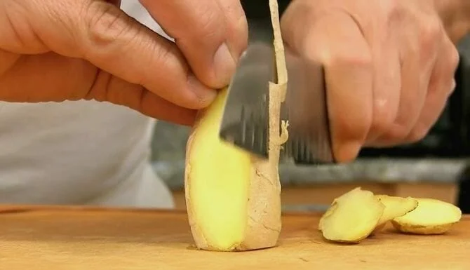 peel ginger root